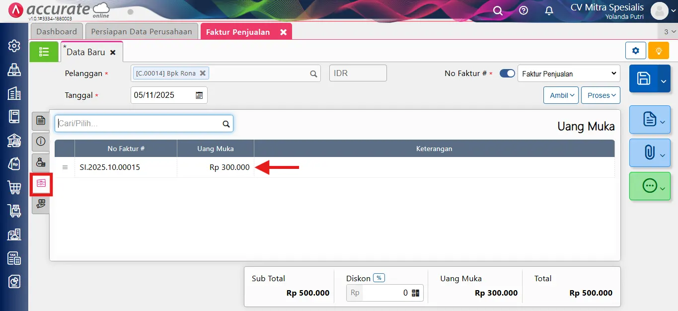 mencatat penjualan gift voucher